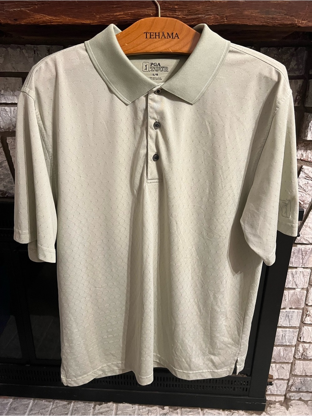 PGA Tour Men's Pale Sage Green Polo